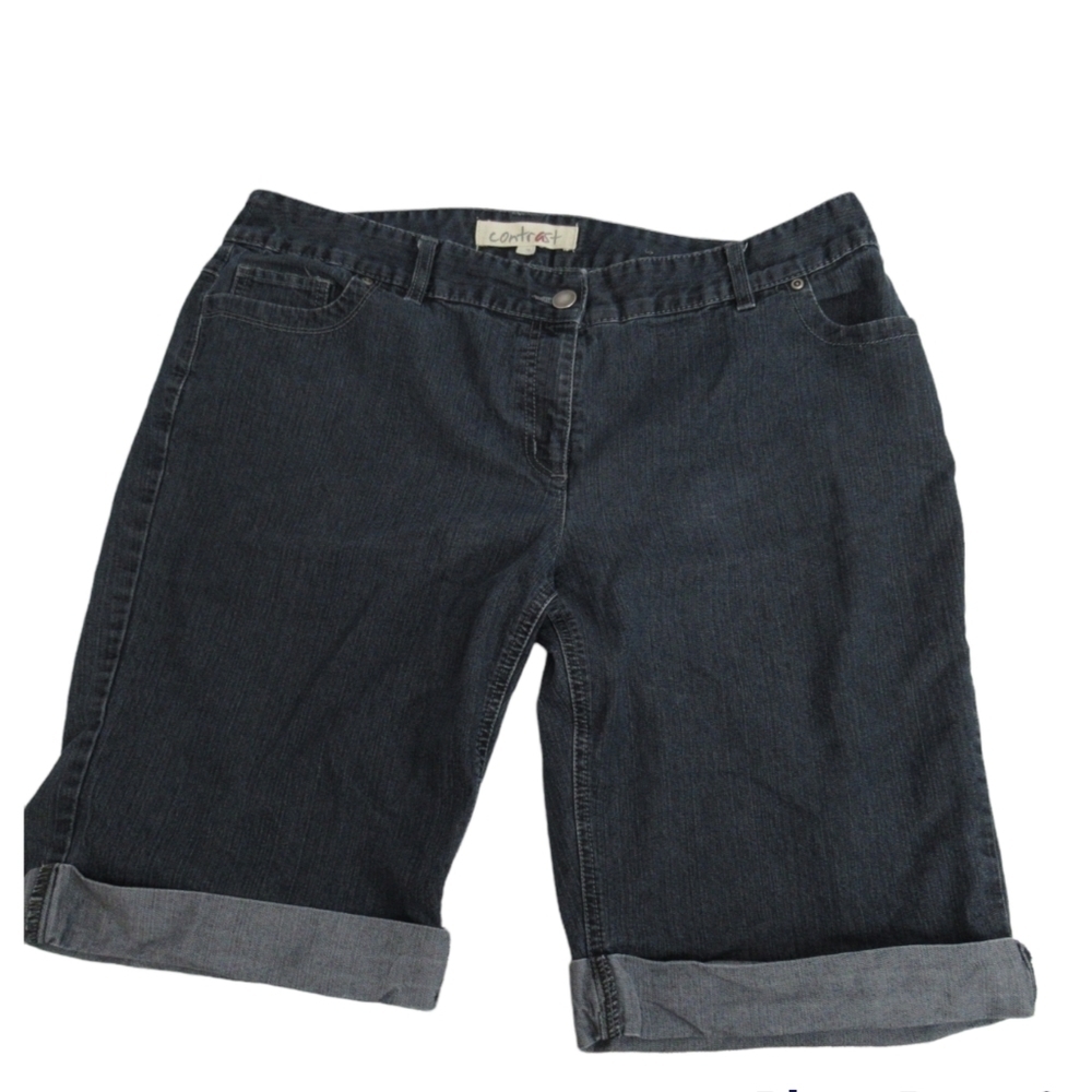 Reitman's 𝅺Contrast plus size denim cuffed shorts